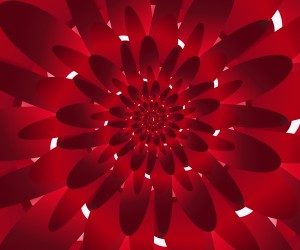 Modern Red Floral Design Art